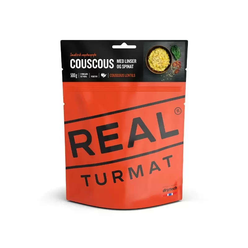 REAL Turmat Couscous mit Linsen und Spinat Vegetarisch die leckere und leichte Mahlzeit für dein nächstes Abenteuer.