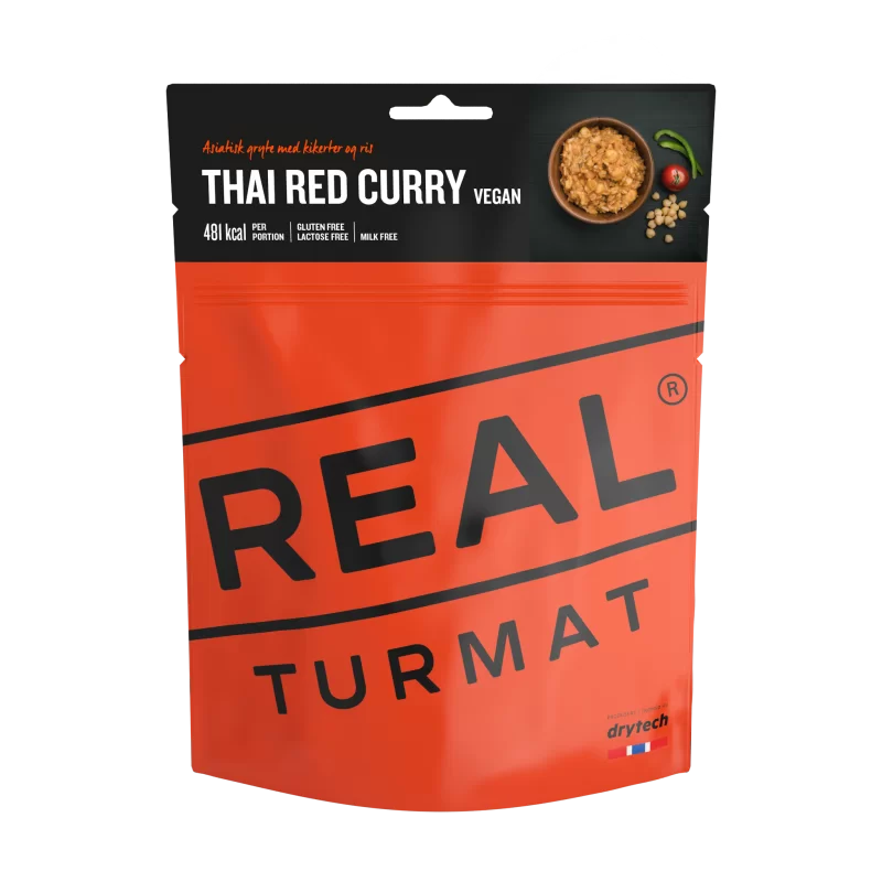 REAL Turmat Thai Red Curry Vegan die leckere und leichte Mahlzeit für dein nächstes Abenteuer.