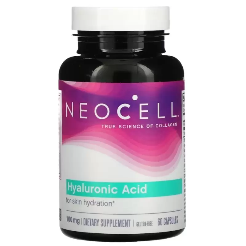 NeoCell Hyaluronic Acid 100mg  ist ein Nahrungsergänzungsmittel in Kapselform, das zur Unterstützung der Gesundheit der Haut und