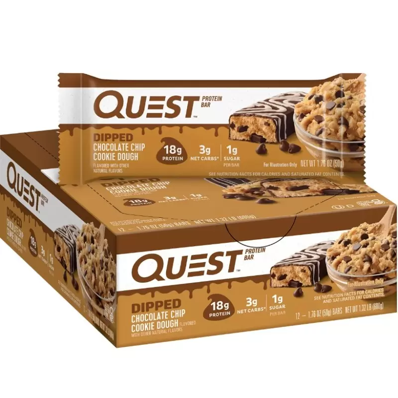 Quest Bar Dipped ein proteinreicher Schokoladenriegel mit 20 g hochwertigem Molkenproteinisolat