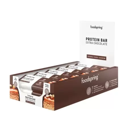 Foodspring Protein Bar Extra Chocolate | Ein proteinreicher Snack für zwischendurch Foodspring Protein Bar Extra Chocolate | Ein proteinreicher Snack für zwischendurch